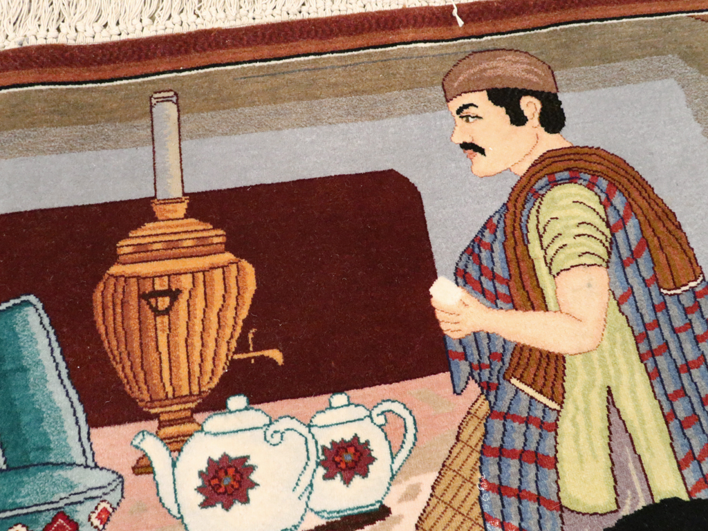 Vintage Persian Tabriz Pictorial Rug, No.12199 - Gss