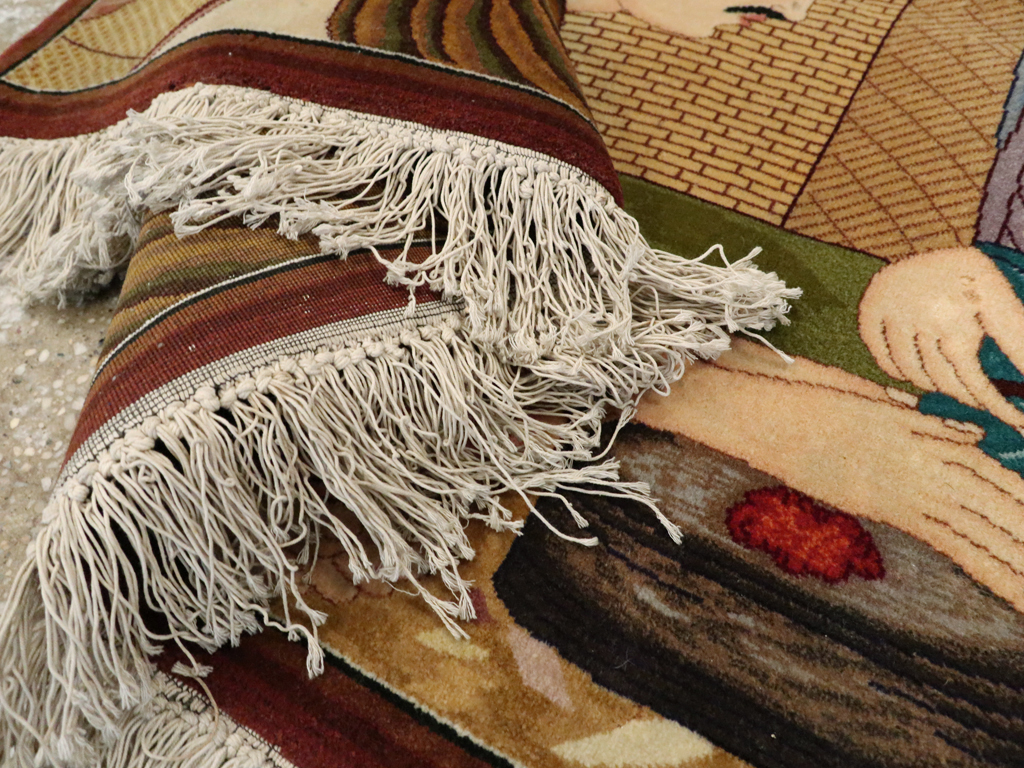 Vintage Persian Tabriz Pictorial Rug, No.12199 - Gss