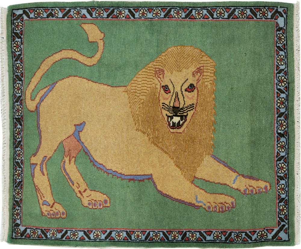 Vintage Persian Tabriz Pictoral Rug (Pair: 1 of 2), No.12200 - Gss