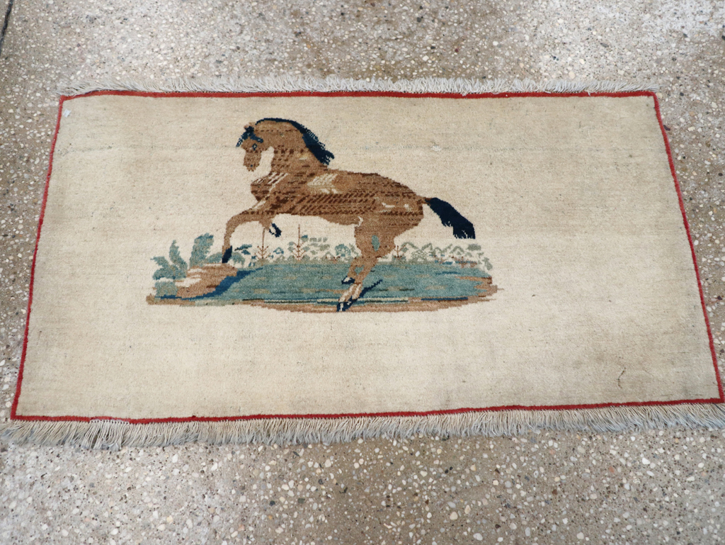 Vintage Persian Tabriz Pictorial Rug, No.12203 - Gss