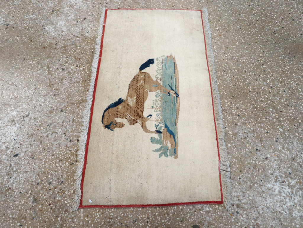 Vintage Persian Tabriz Pictorial Rug, No.12203 - Gss