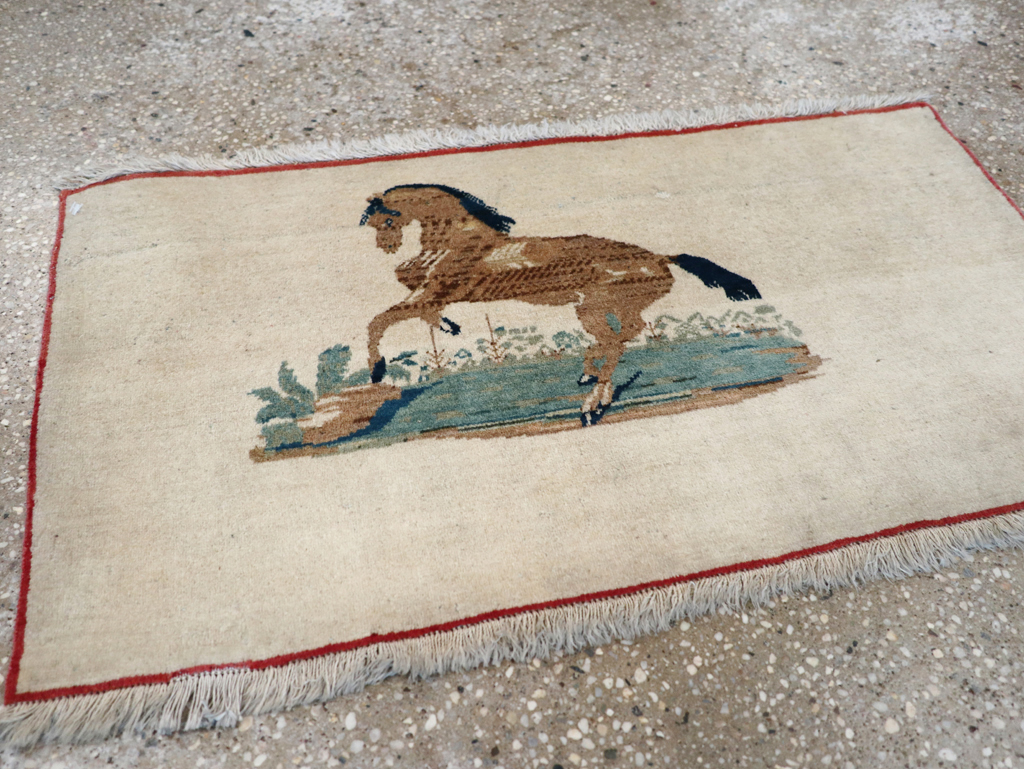 Vintage Persian Tabriz Pictorial Rug, No.12203 - Gss