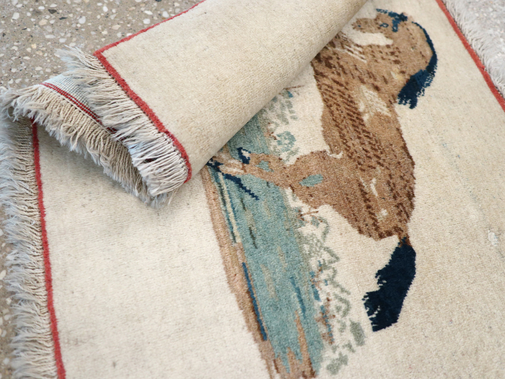 Vintage Persian Tabriz Pictorial Rug, No.12203 - Gss