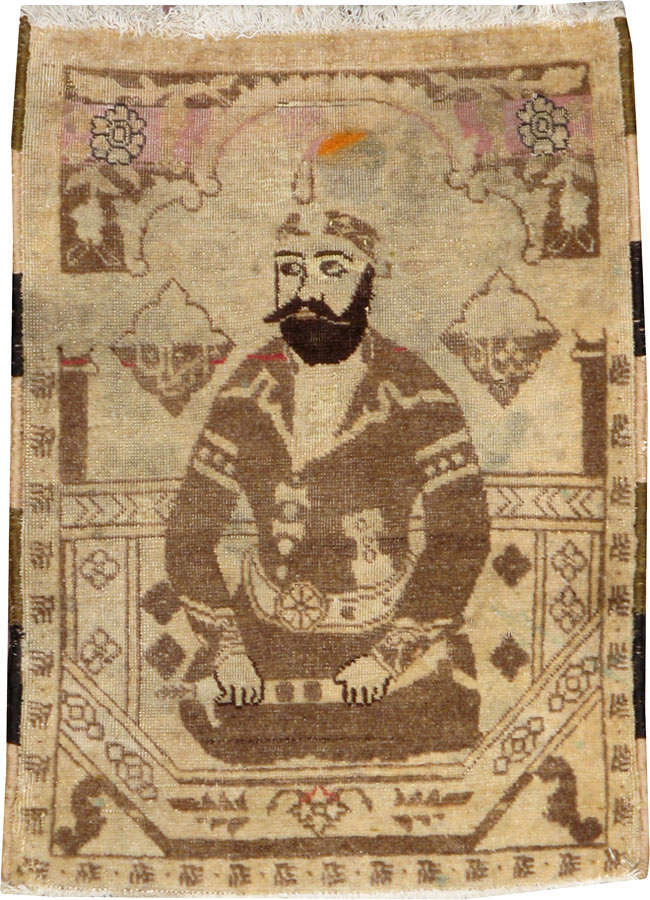 Antique Persian Tabriz Pictorial Rug, No.12204 - Gss