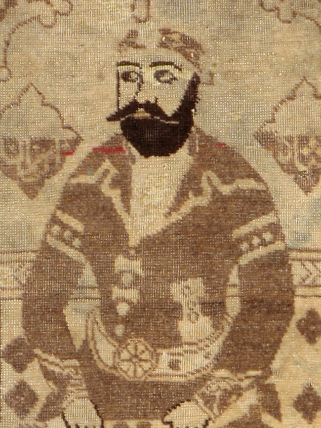 Antique Persian Tabriz Pictorial Rug, No.12204 - Gss