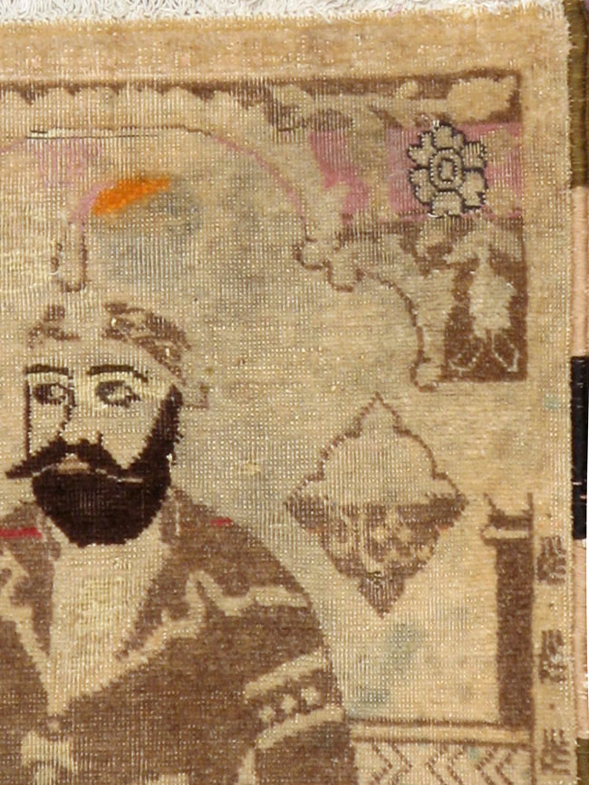 Antique Persian Tabriz Pictorial Rug, No.12204 - Gss