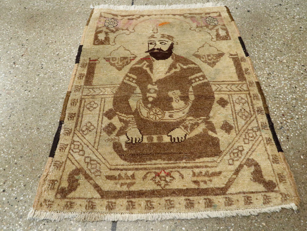 Antique Persian Tabriz Pictorial Rug, No.12204 - Gss