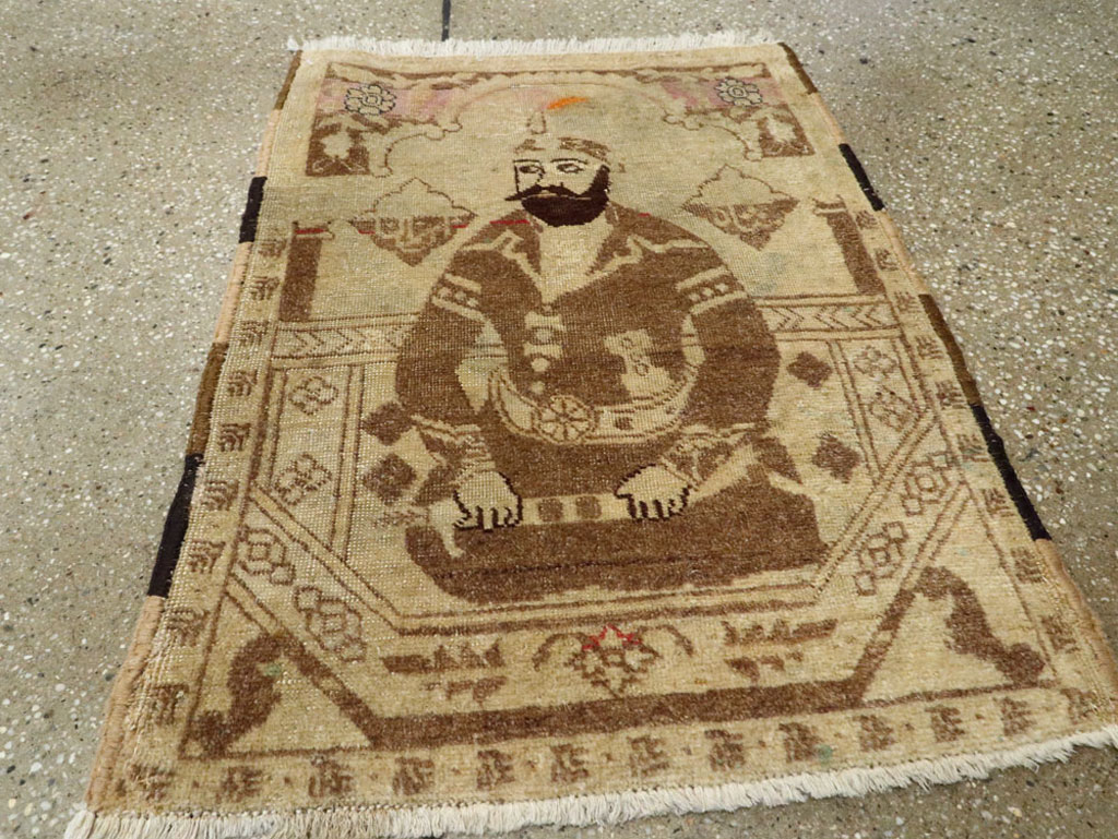 Antique Persian Tabriz Pictorial Rug, No.12204 - Gss