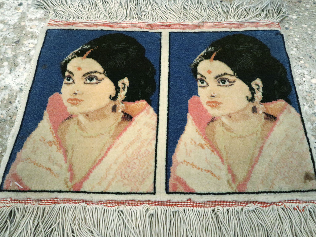Vintage Persian Tabriz Pictorial Rug, No.12205 - Gss