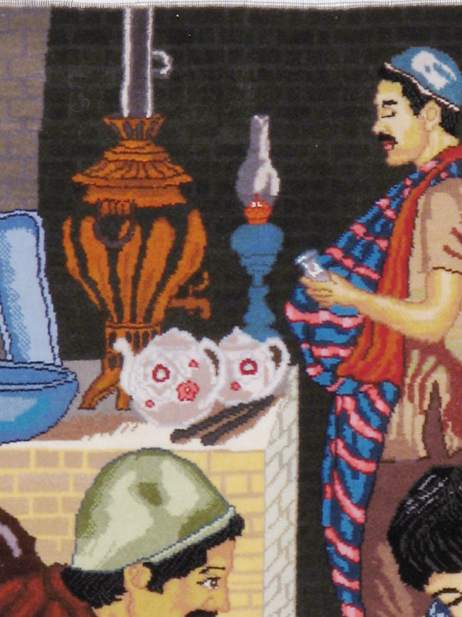 Vintage Persian Tabriz Pictorial Rug, No.12207 - Gss