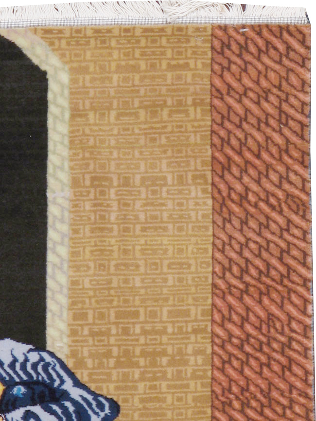 Vintage Persian Tabriz Pictorial Rug, No.12207 - Gss