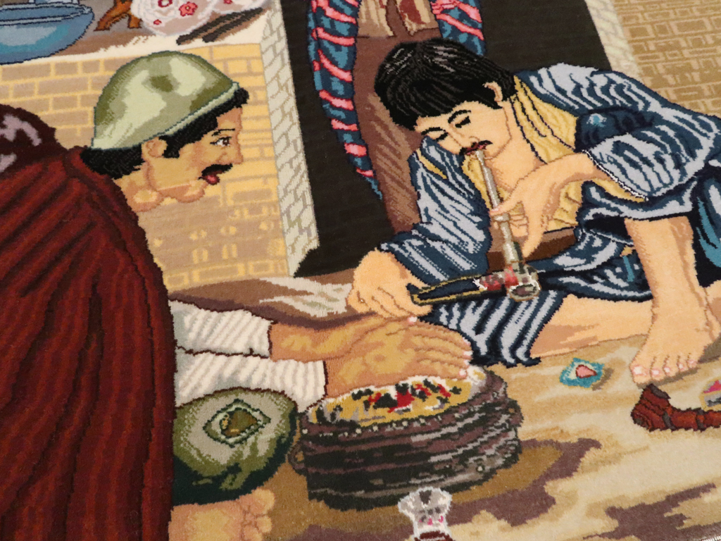 Vintage Persian Tabriz Pictorial Rug, No.12207 - Gss