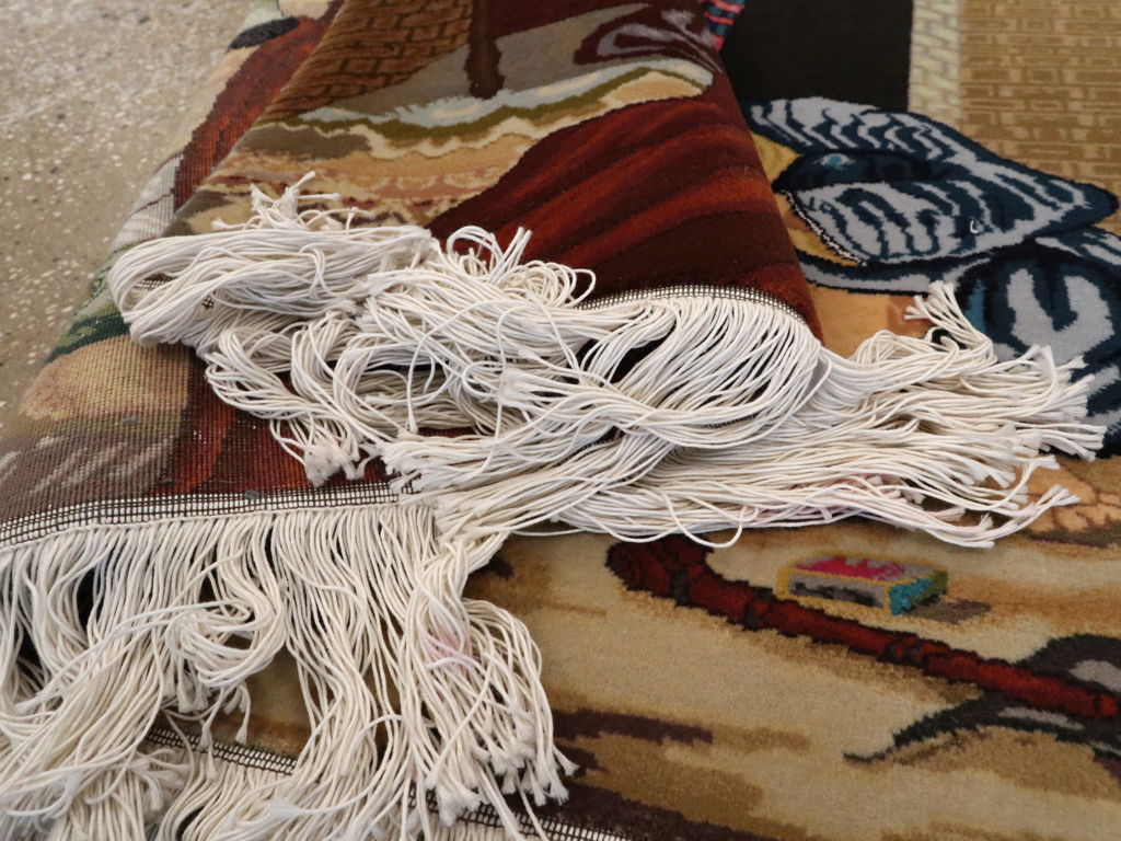 Vintage Persian Tabriz Pictorial Rug, No.12207 - Gss