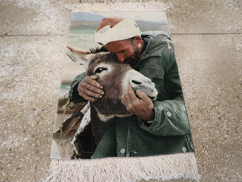 Vintage Persian Tabriz Pictorial Rug, No.12209 - Gss