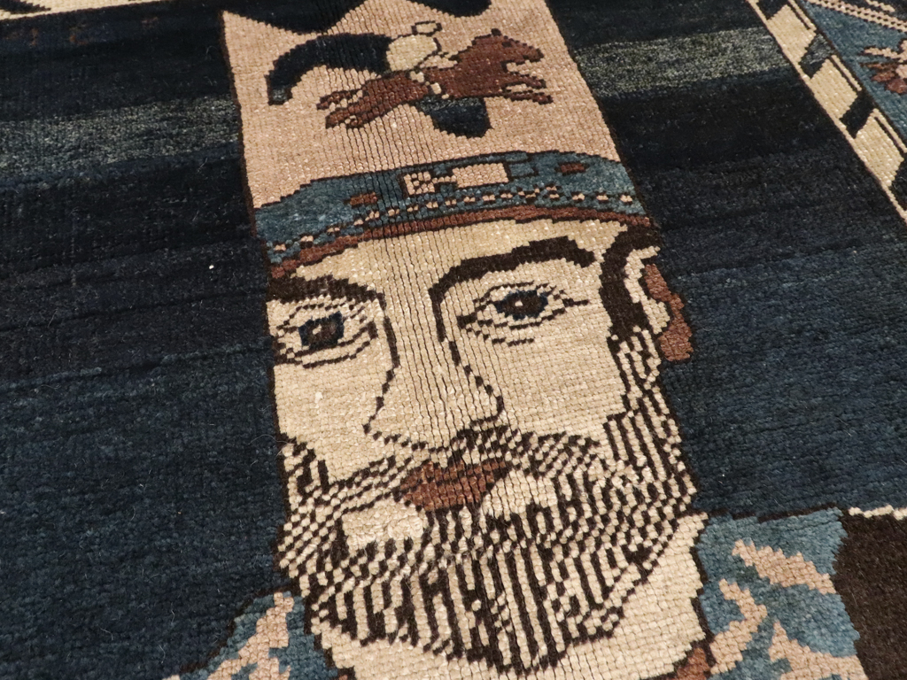 Antique Persian Bakshaish Pictorial Rug, No.12215 - Gss