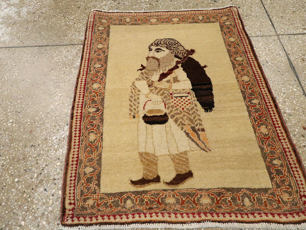 Vintage Persian Tabriz Pictorial Rug, No.12221 - Gss