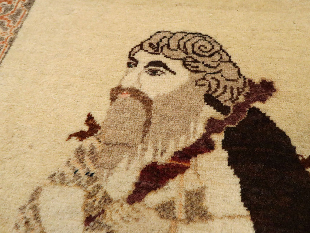 Vintage Persian Tabriz Pictorial Rug, No.12221 - Gss