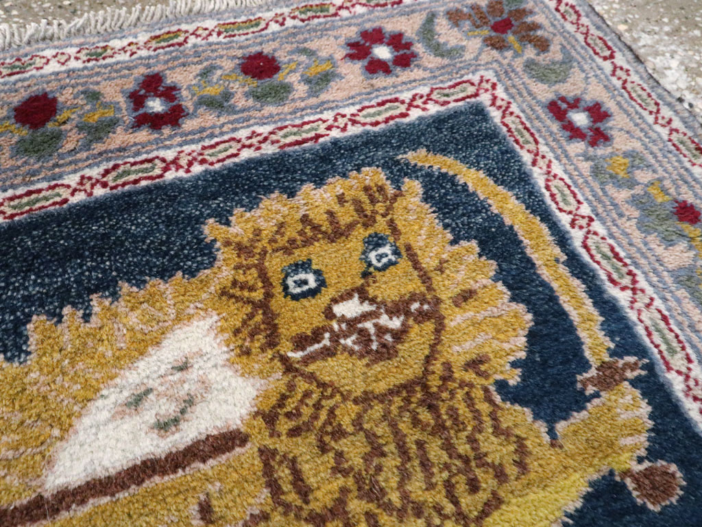 Vintage Persian Hamadan Pictorial Rug, No.12222 - Gss