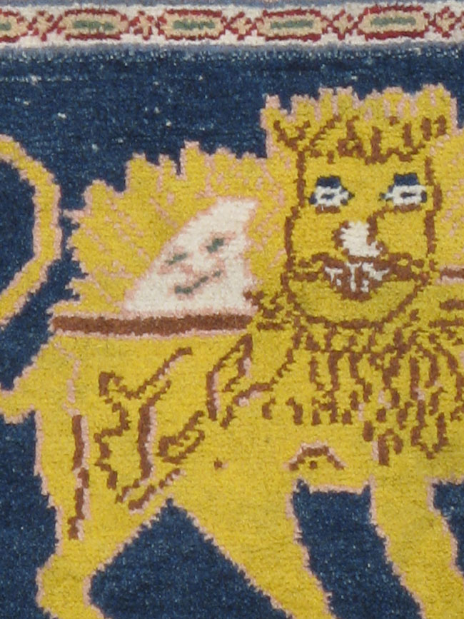 Vintage Persian Hamadan Pictorial Rug, No.12223 - Gss