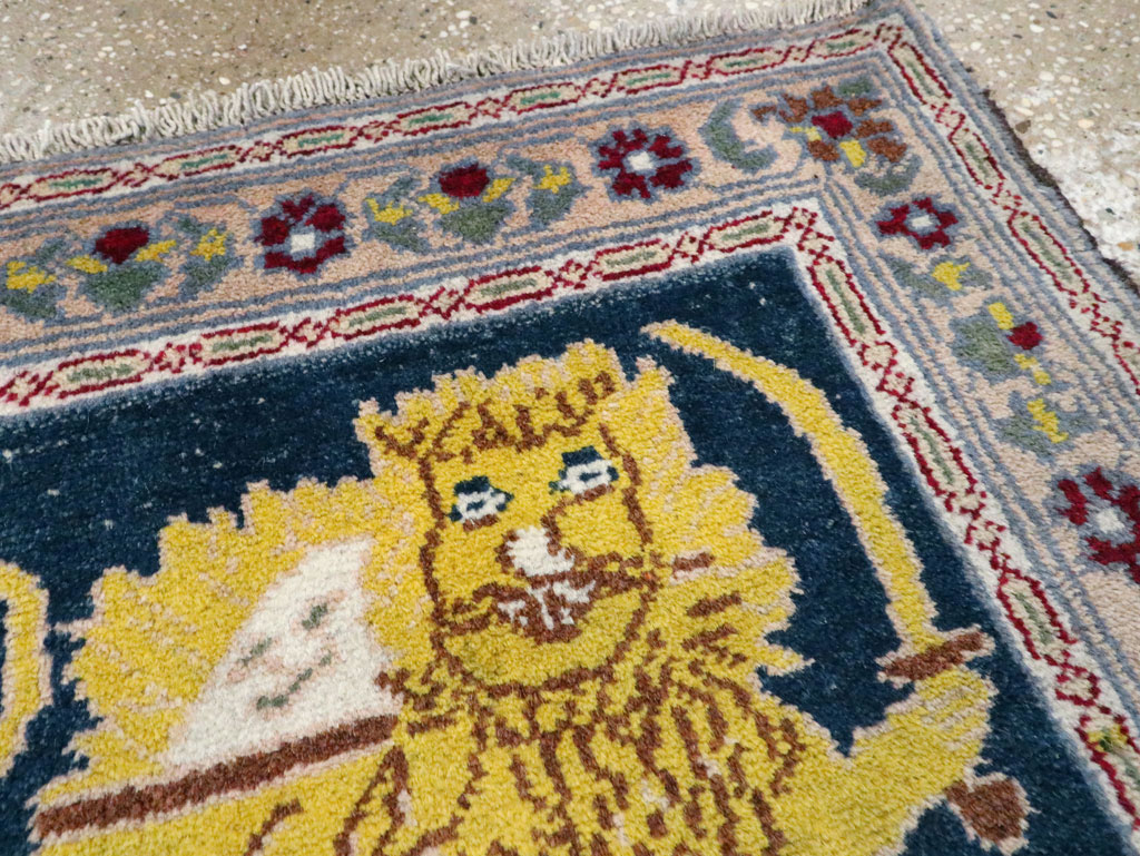 Vintage Persian Hamadan Pictorial Rug, No.12223 - Gss