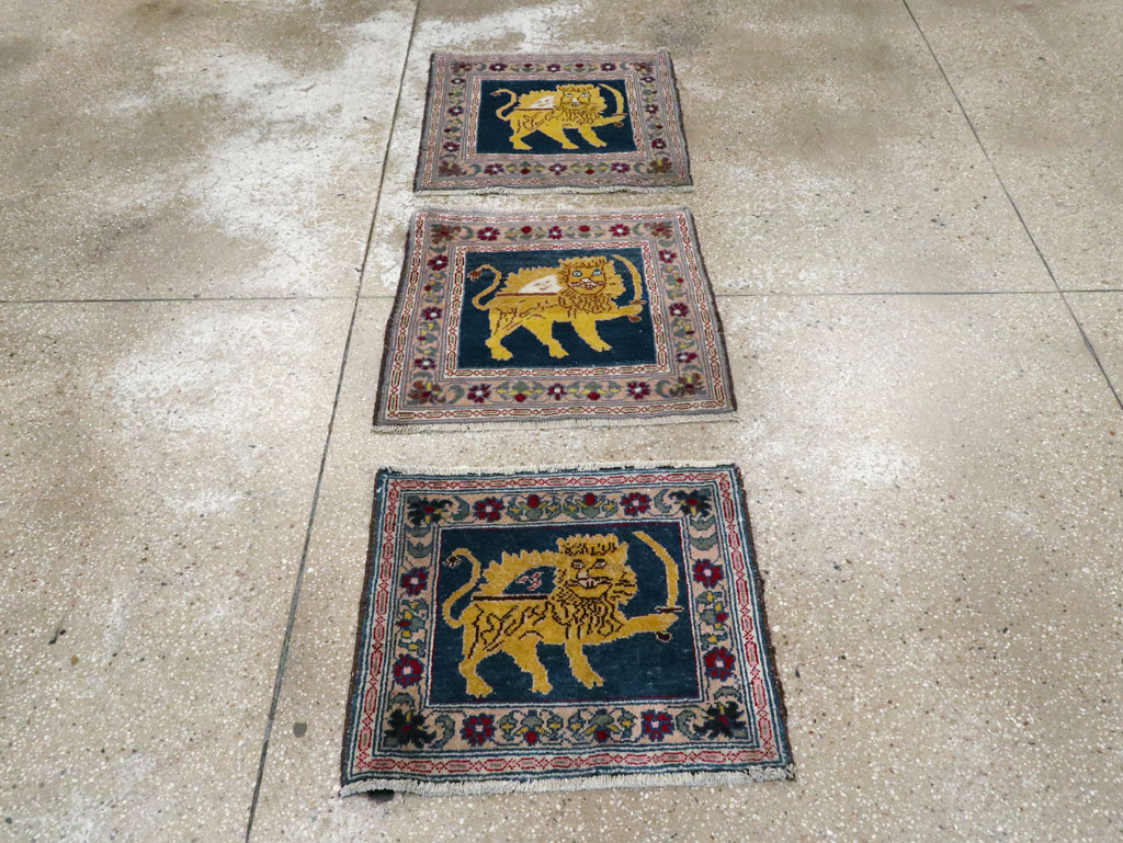 Vintage Persian Hamadan Pictorial Rug, No.12223 - Gss