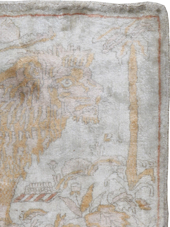 Vintage Persian Kayseri Pictorial Rug, No.12229 - Gss