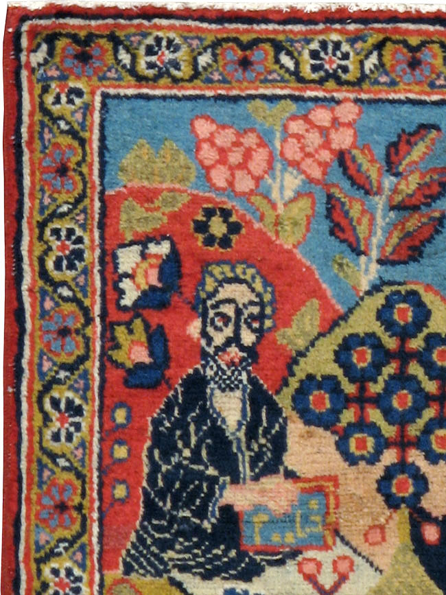 Antique Persian Tabriz Pictorial Rug, No.12233 - Gss