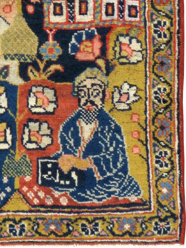 Antique Persian Tabriz Pictorial Rug, No.12233 - Gss