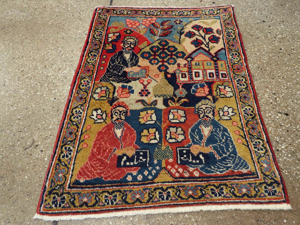 Antique Persian Tabriz Pictorial Rug, No.12233 - Gss