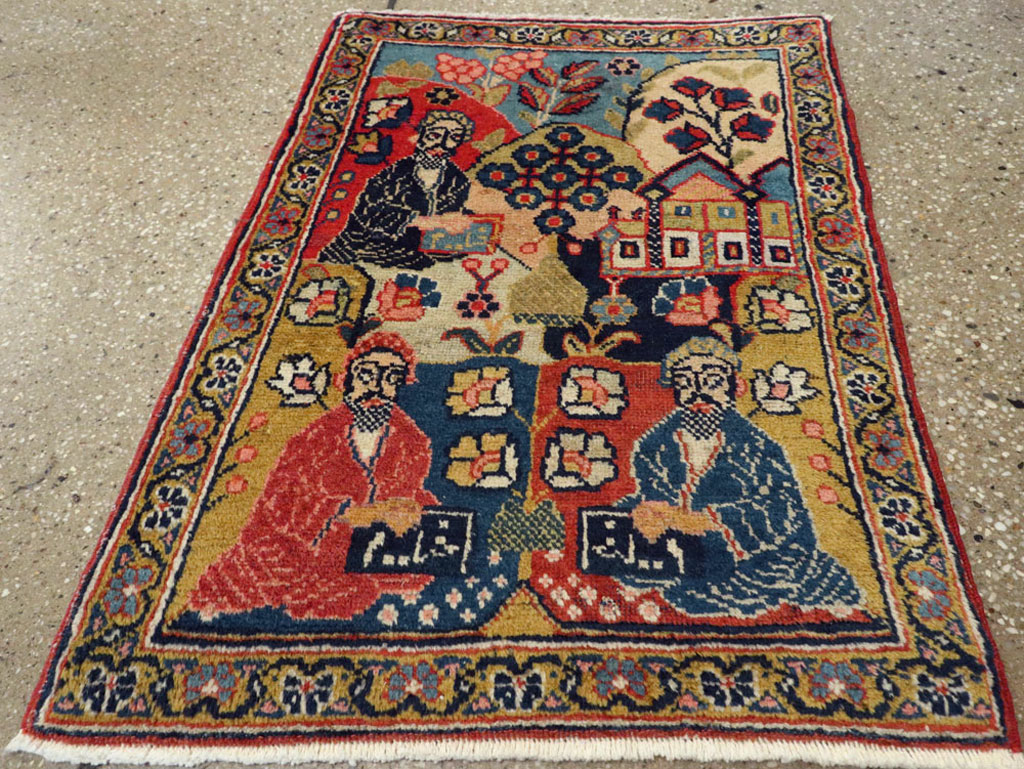 Antique Persian Tabriz Pictorial Rug, No.12233 - Gss