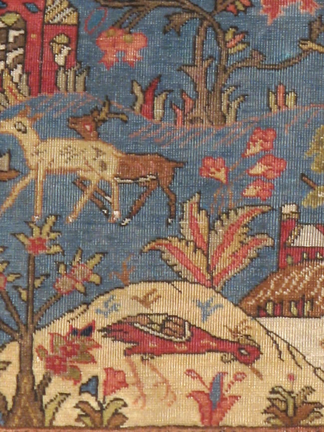 Antique Persian Tabriz Pictorial Rug, No.12234 - Gss