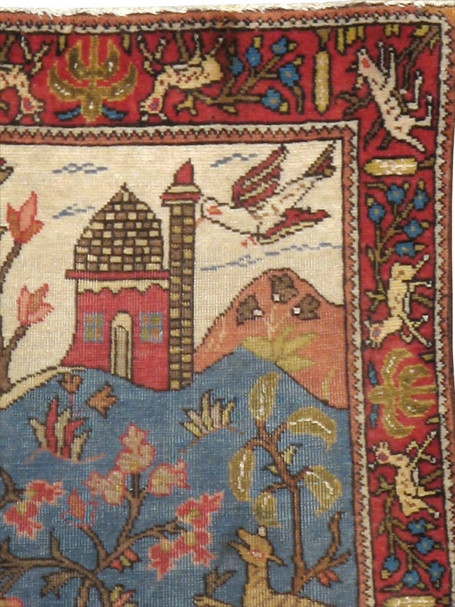 Antique Persian Tabriz Pictorial Rug, No.12234 - Gss