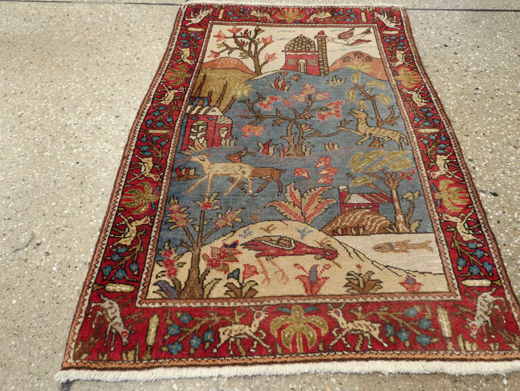 Antique Persian Tabriz Pictorial Rug, No.12234 - Gss
