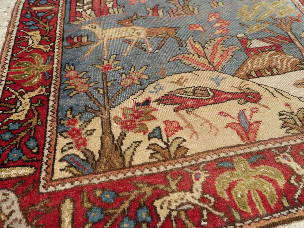 Antique Persian Tabriz Pictorial Rug, No.12234 - Gss