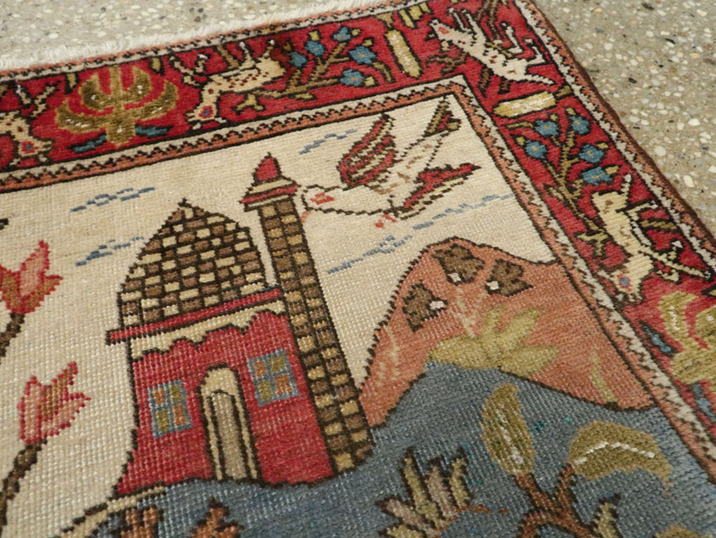 Antique Persian Tabriz Pictorial Rug, No.12234 - Gss