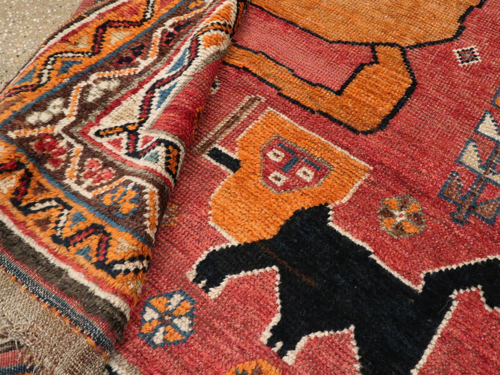 Antique Persian Gabbeh Pictorial Accent Rug, No.12235 - Gss