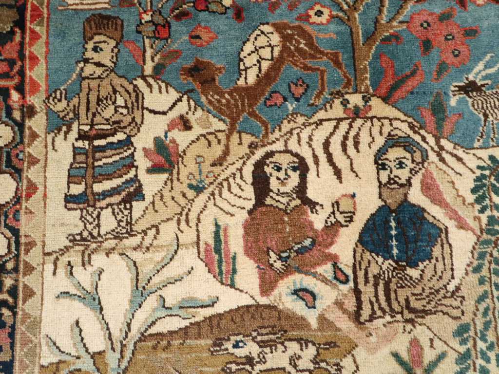 Vintage Persian Tabriz Pictorial Rug, No.12246 - Gss