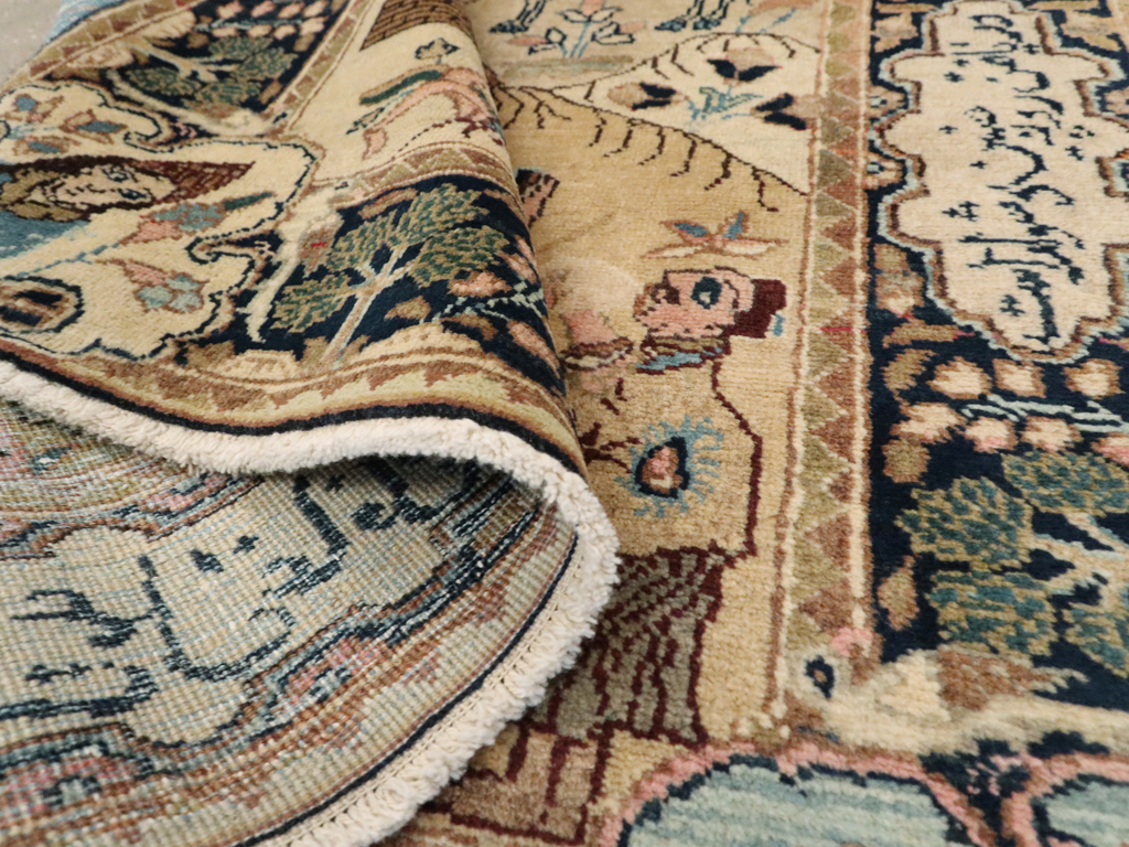 Vintage Persian Tabriz Pictorial Rug, No.12246 - Gss