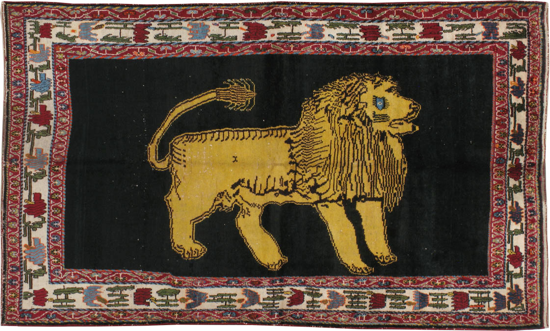 Vintage Persian Gabbeh Pictorial Rug, No.12256 - Gss