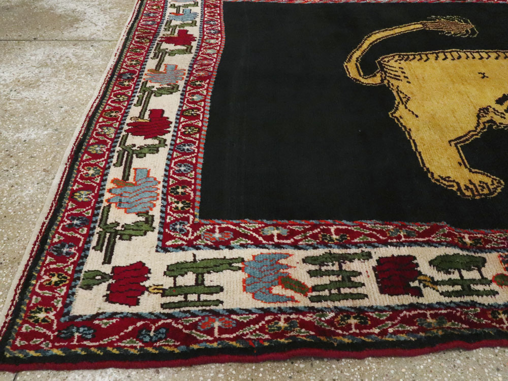 Vintage Persian Gabbeh Pictorial Rug, No.12256 - Gss