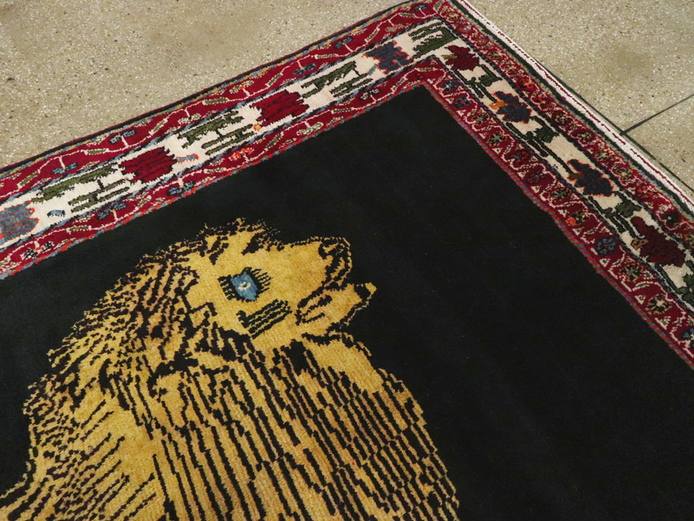 Vintage Persian Gabbeh Pictorial Rug, No.12256 - Gss