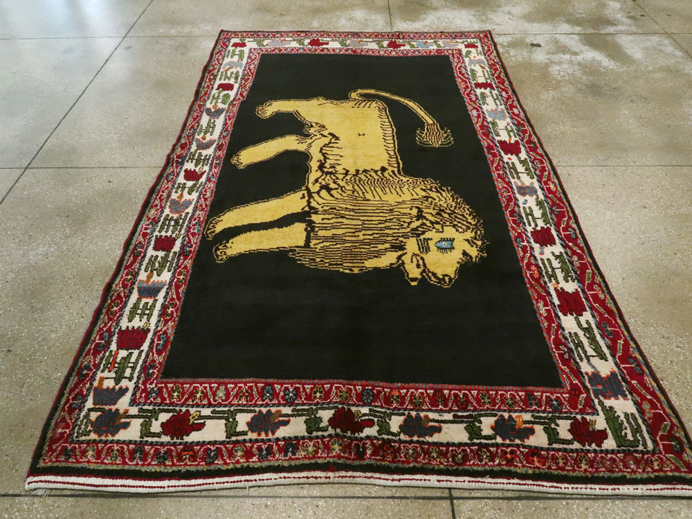 Vintage Persian Gabbeh Pictorial Rug, No.12256 - Gss