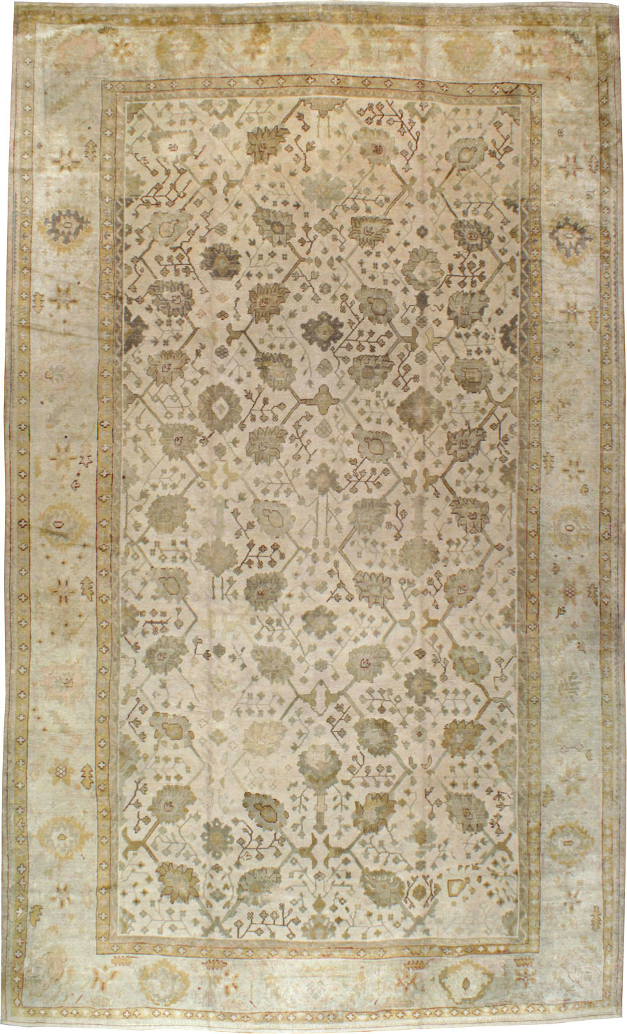 Antique Turkish Oushak Rug, No.12287 - Gss