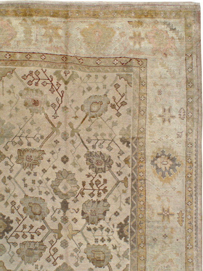 Antique Turkish Oushak Rug, No.12287 - Gss