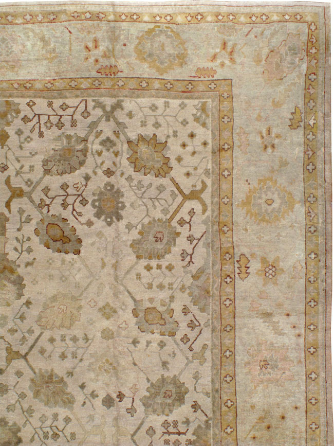 Antique Turkish Oushak Rug, No.12287 - Gss