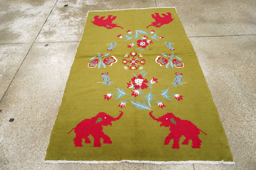 Vintage Swedish Pictorial Rug, No.12293 - Gss