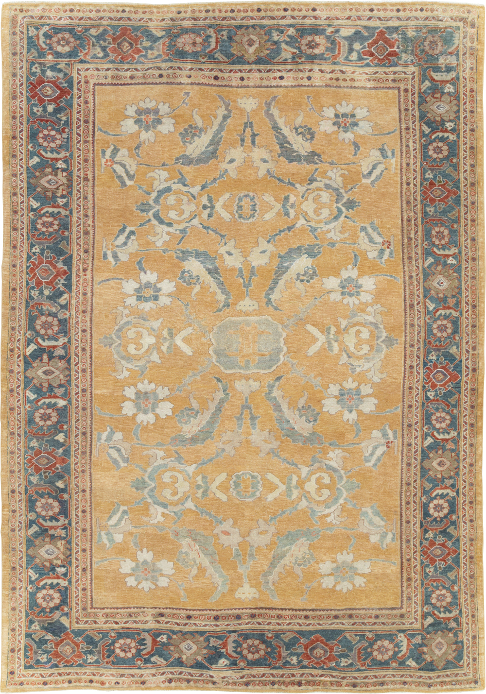 Antique Persian Mahal Small Room Size Carpet, No.12328 - Gss