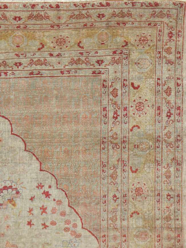 Antique Turkish Herekeh Silk Rug, No.12472 - Gss