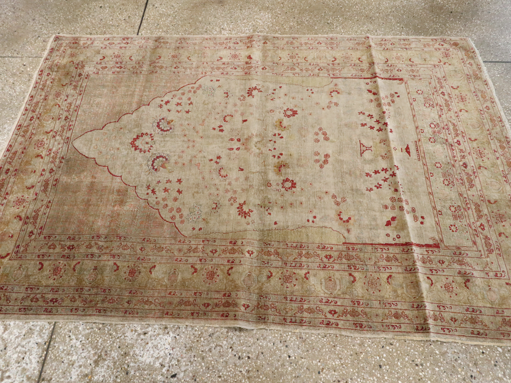 Antique Turkish Herekeh Silk Rug, No.12472 - Gss