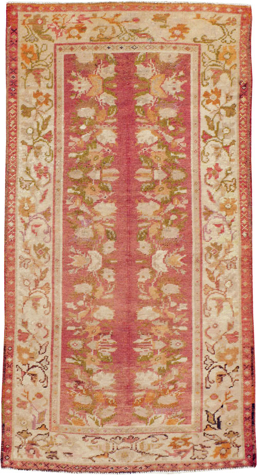 Antique Turkish Oushak Throw Rug, No.12520 - Gss